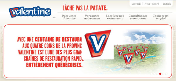 Restaurant Valentine en ligne