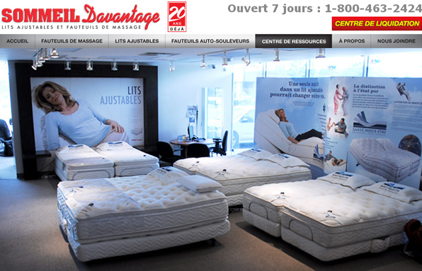 Sommeil Davantage Lits Ajustables et Fauteuils de Massage en ligne