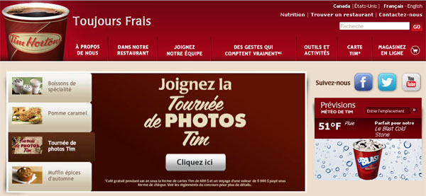 Tim Hortons Restaurants en ligne