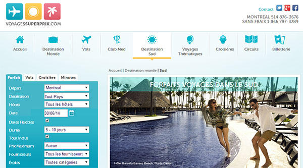 Voyages Super Prix en ligne