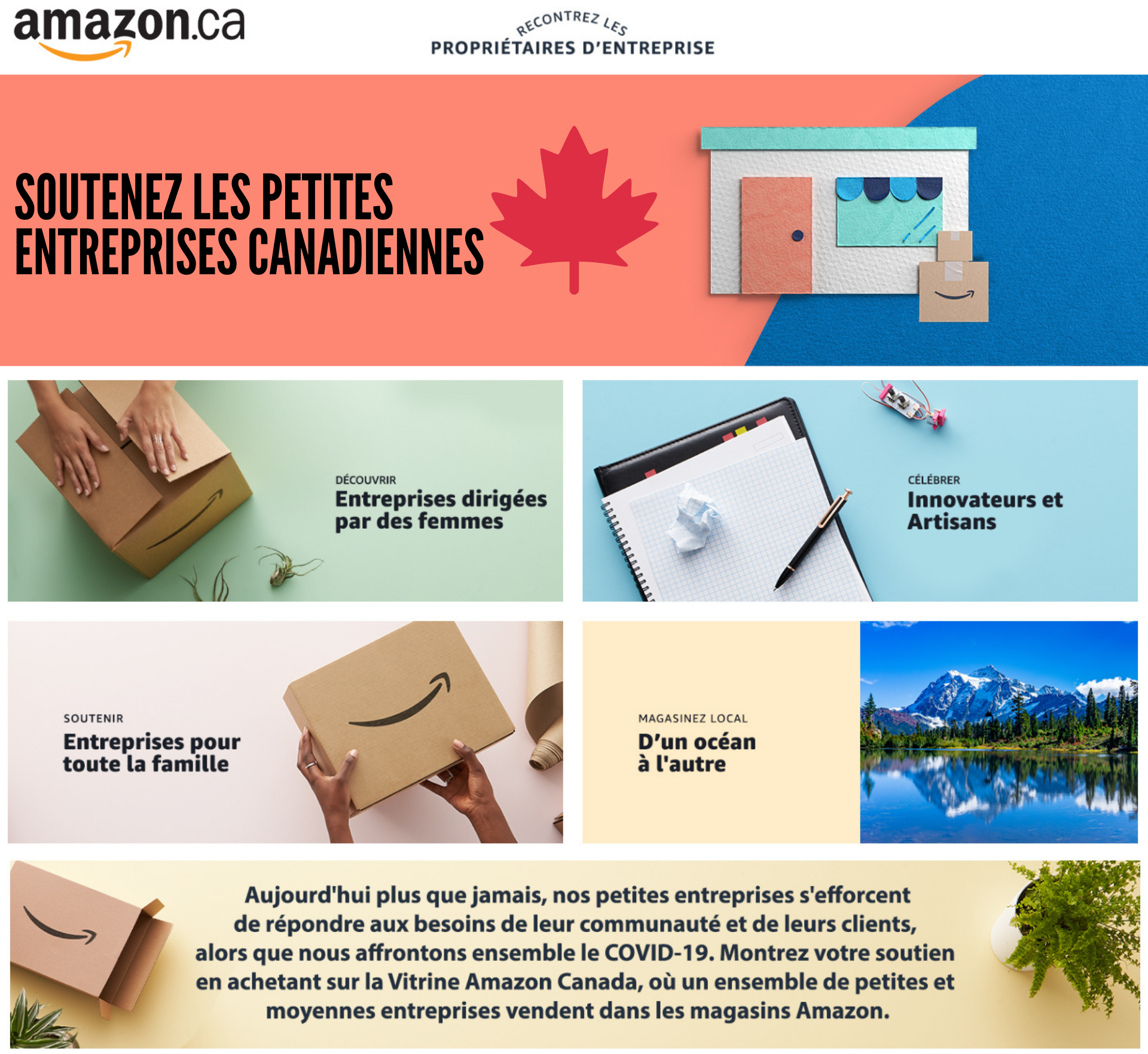 Amazon Canada: Soutien aux Petites Entreprises Canadiennes