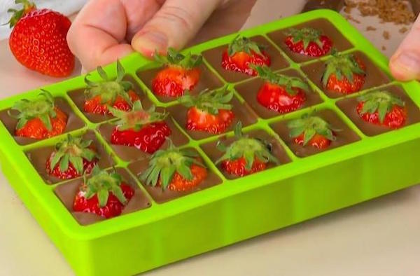 Bouchées de Fraises Chocolatées 1