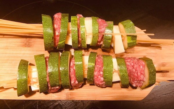 Brochettes Zucchinis, Boeuf et Fromage 1