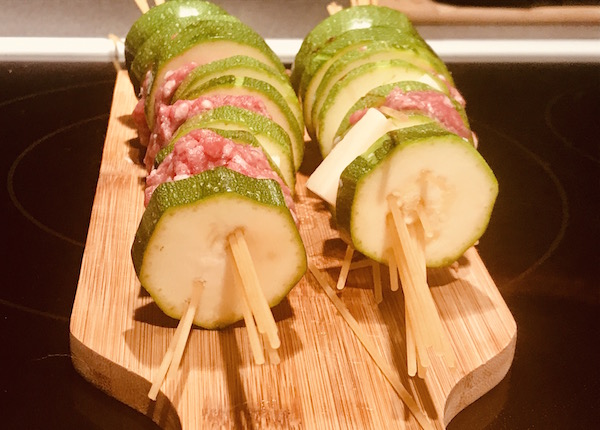 Brochettes Zucchinis, Boeuf et Fromage 2
