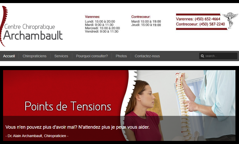 Centre Chiropratique Archambault en Ligne