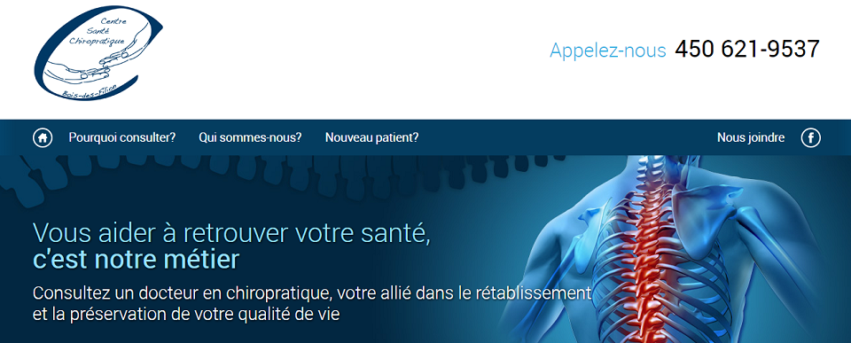 Centre de Santé Chiropratique Bois-des-Filion en Ligne