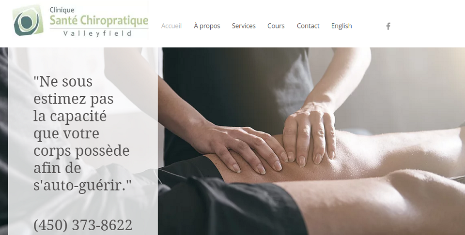 Clinique Sant&eacute; Chiropratique Valleyfield en Ligne 