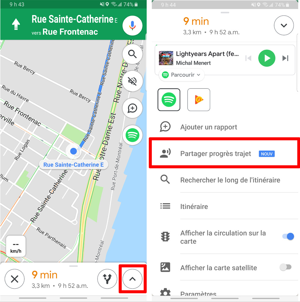 Comment partager son trajet et sa position sur Google Maps