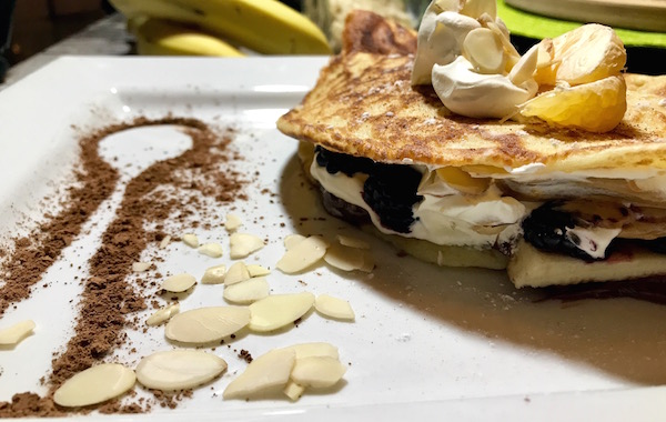 Crêpes Chocolat Beurre d'arachide et Fruits 3