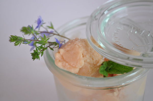 Crème Glacée aux Pêches de Vigne 1 Crème Glacée aux Pêches de Vigne 1