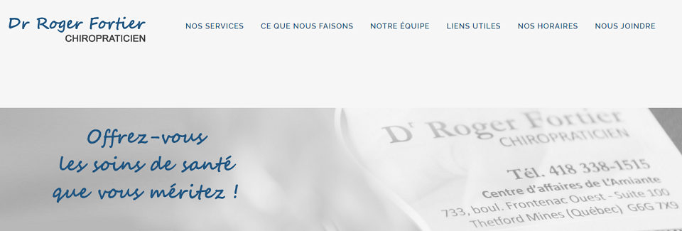 Dr. Roger Fortier Chiropraticien en Ligne