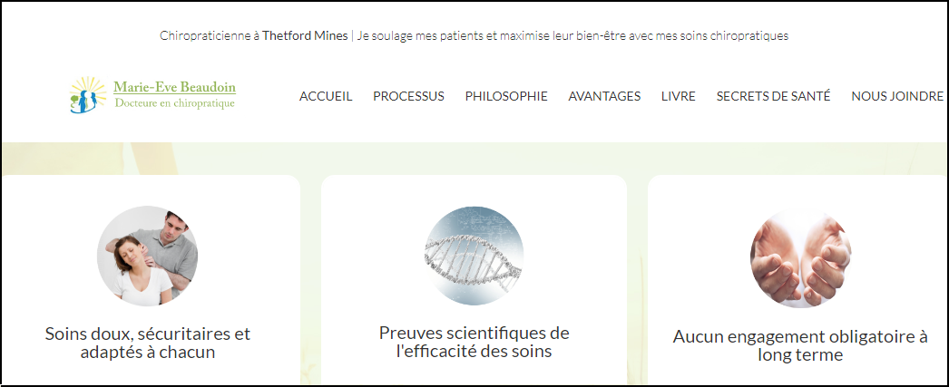 Dre Marie-Eve Beaudoin Chiropraticienne Thetford Mines en Ligne