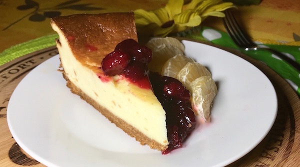 Gâteau au Fromage avec Sauce aux Canneberges 1