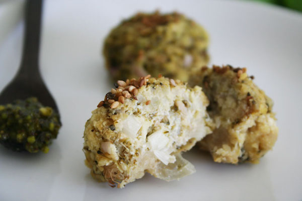 Galettes brocolis ricotta pesto de pistache 1