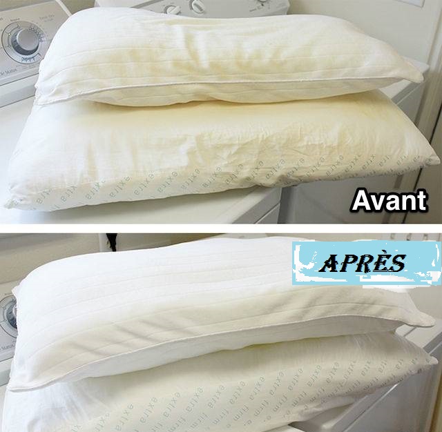 La Meilleure Méthode Pour Laver et Blanchir un Oreiller Jauni