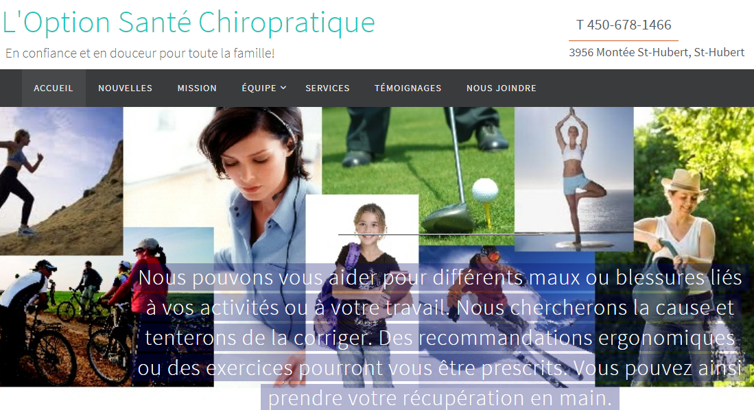 L'Option Sant&eacute; Chiropratique en Ligne