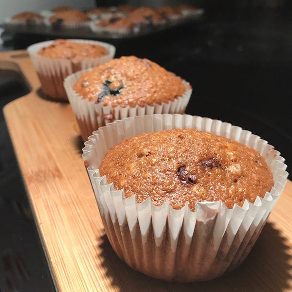 Muffins à L'avoine, Bleuets et Chocolat 1