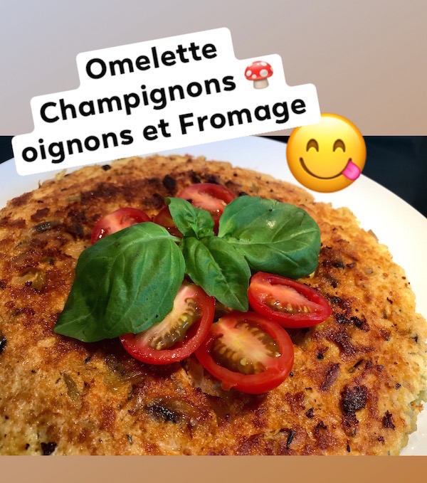 Omelette Champignons Oignons et Fromage 8