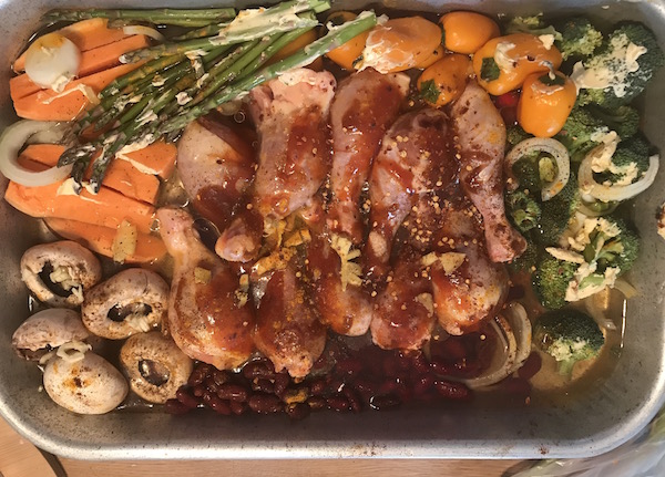 Pilons de poulet aux légumes 