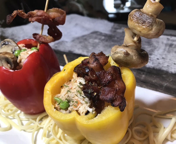 Poivrons Farcis Poulet Bacon à la Sauce Alfredo 5