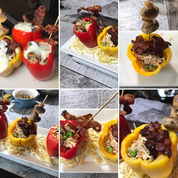Poivrons Farcis Poulet Bacon à la Sauce Alfredo 7