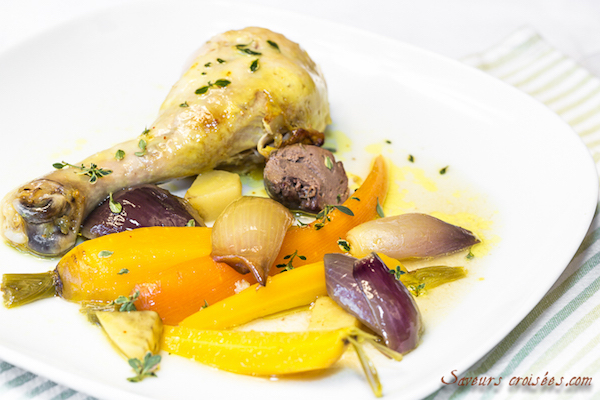 Poulet au Curcuma Frais, aux Carottes et aux Navets