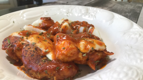 Poulet Farci de Fromage Enrobé de Pâte Tomate 6