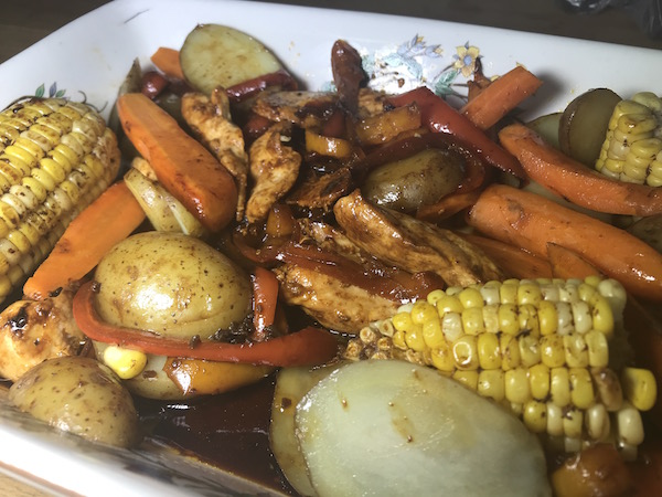 Poulet Mariné dans la Sauce au Miel et Légumes 1