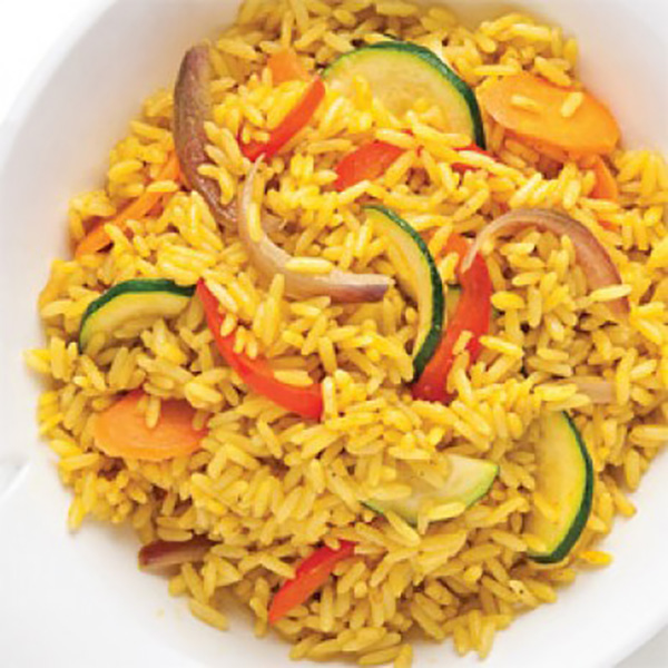 Pilaf de riz noir aux petits légumes