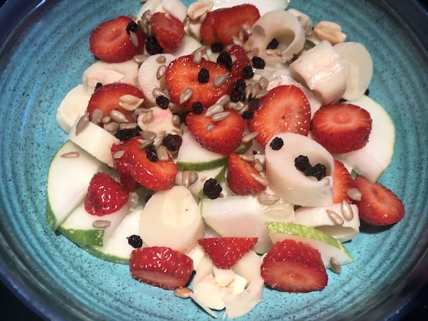 Salade Coeur de Palmier, Fraises et Graines de Tournesol 2