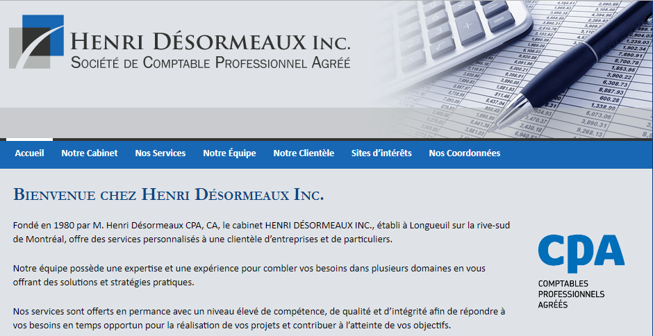 Société de Comptable Professionnel Agréé Henri Désormeaux Inc. en Ligne