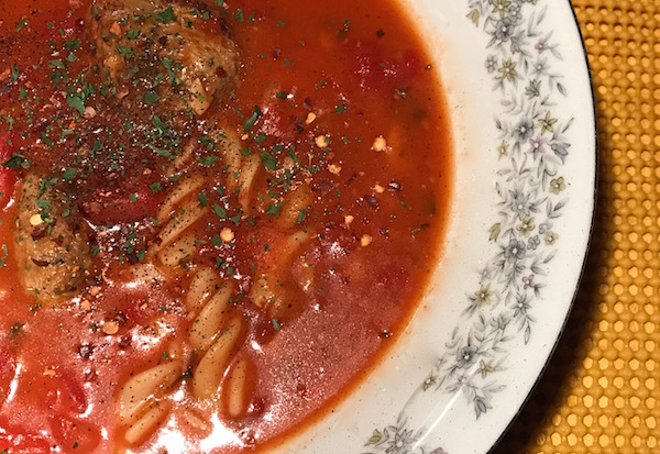 Soupe aux Tomates et Boulettes de boeuf