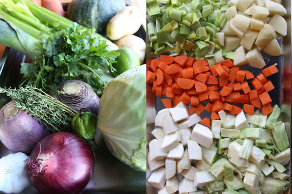 Ingrédients soupe joumou