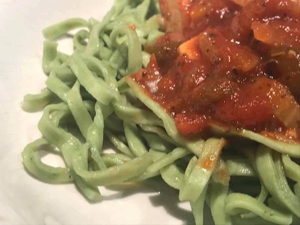 Linguines aux Épinards Sauce Végé 4