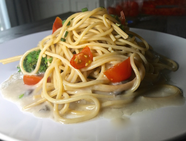 Spaghetti sauce aux Champignons et Brocolis et Tomates 4