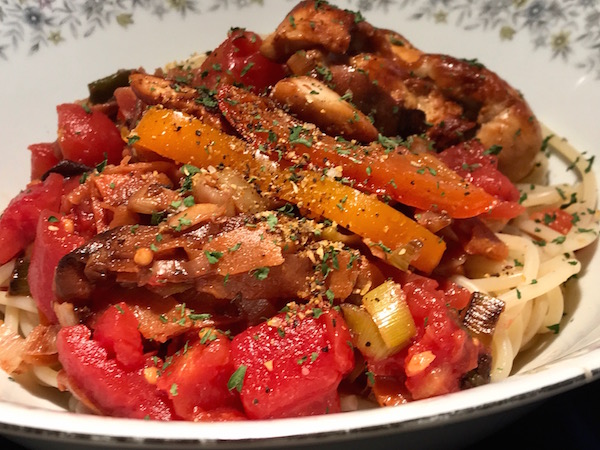 Spaghetti, Sauce Tomates et Poulet 4