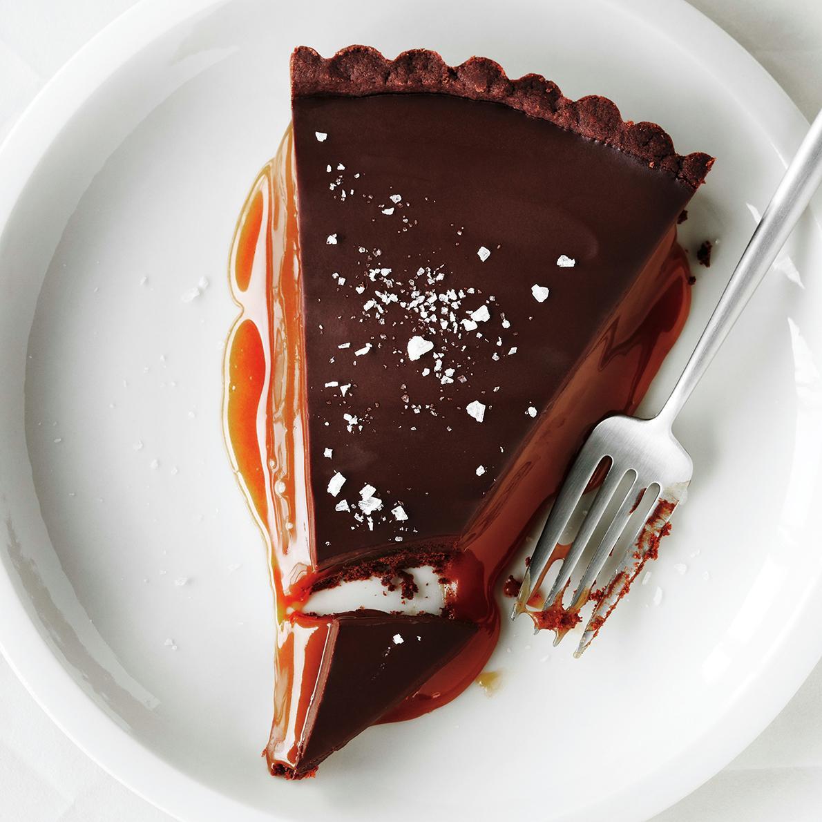 Tarte Double Chocolat et Caramel Beurre Salé - Recette par delf745